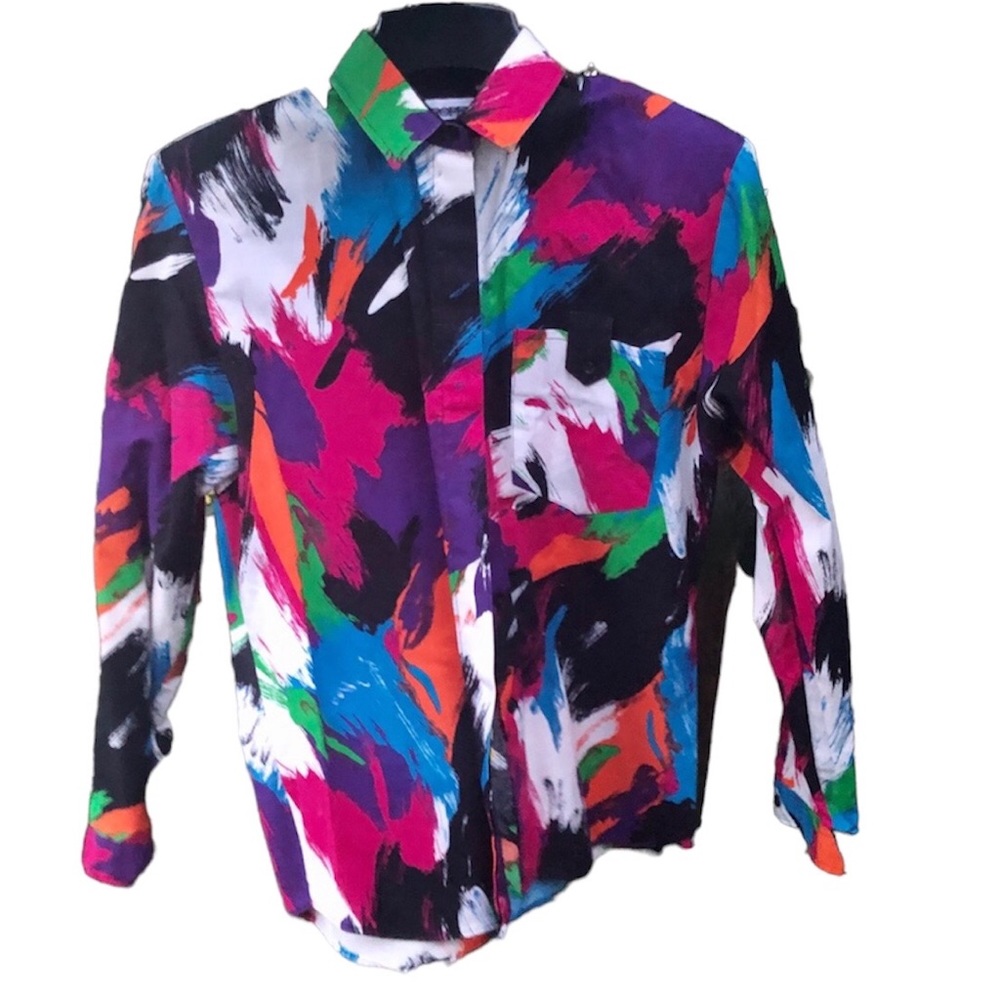 VTG 90s Roper Technicolor Western Shirt Womens Yellowstone Garth Brooks